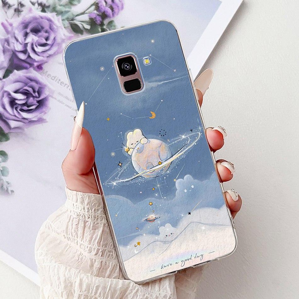 Phone Case For Samsung Galaxy A8+ (2018) SM-A730F / A8 (2018) SM-A530F Elegant Floral Butterfly Soft Silicone TPU Cases