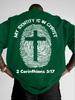 Faith StateUnisext Tee with Fingerprint Cross and My Identity Is in Christ Print 100 Cotton Unisexs Tshirt Summer Casual