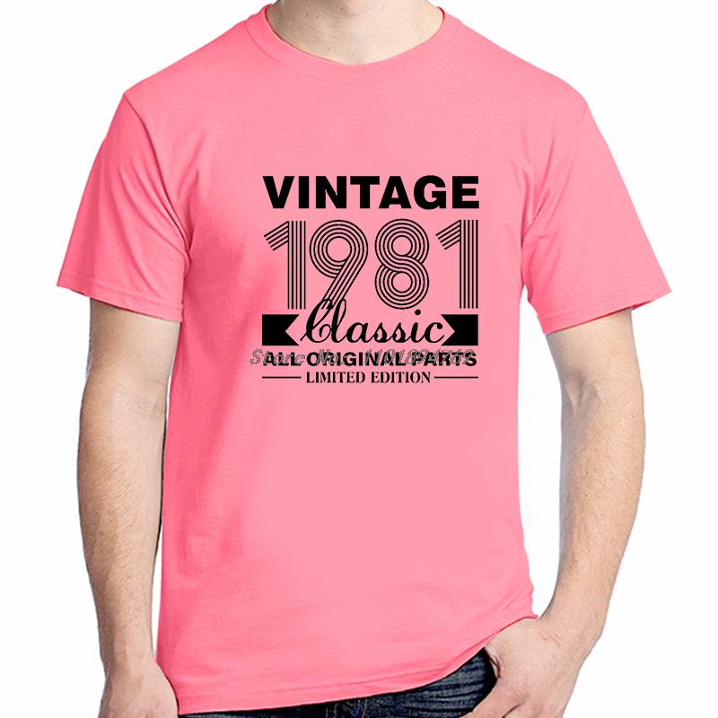 Vintage 1981 Funny Birthday Quotes Born In 1981 Fashion Graphic T Shirts Cotton Short Sleeve Tshirts High Quality Unisexs Clothes