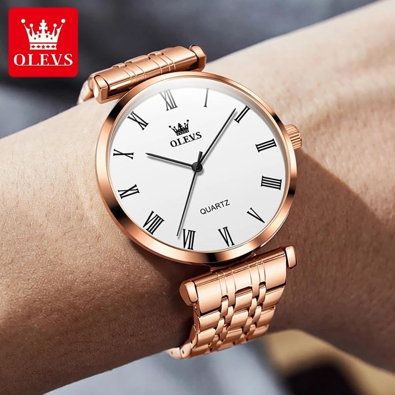 OLEVS Мужские часы, модные и простые, золотые, водонепроницаемые, кварцевые часы из нержавеющей стали, роскошные брендовые деловые мужские часы