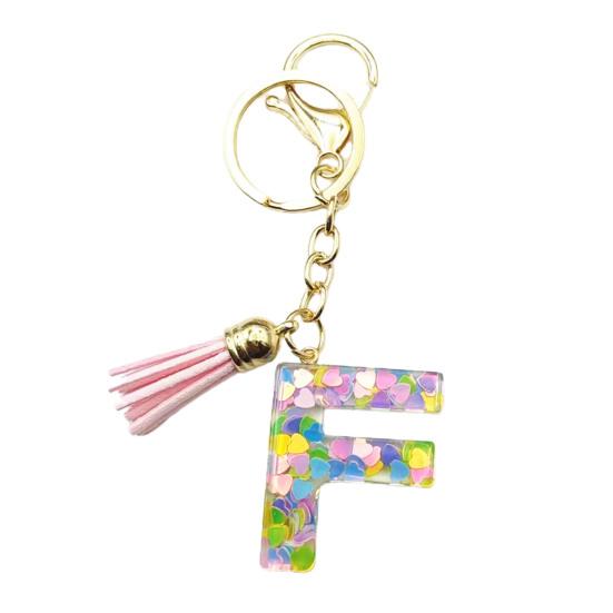 Красочный акриловый брелок с розовыми кистями, декор, буквенная чашка, кулон, брелок для ключей, украшение для бутылки с водой, подарок на день рождения