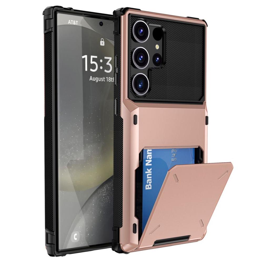 Для Samsung Galaxy S25 Ultra чехол PC+TPU двухслойная задняя крышка телефона с держателем для карт