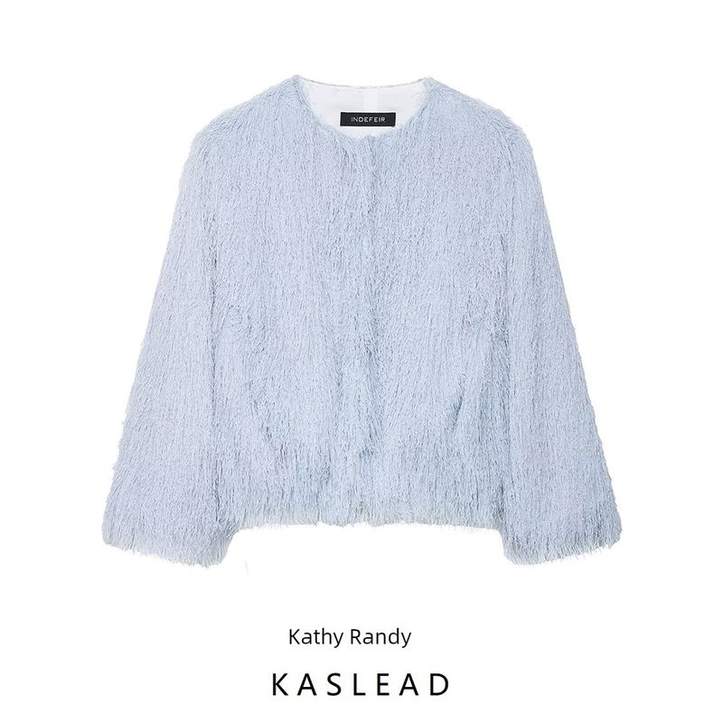 Kaslead Новая женская одежда Западный стиль Мода Простая декорированная куртка с кисточками 8376857 406