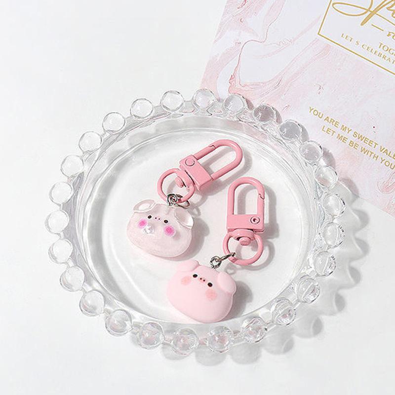 1 пара милых розовых брелоков-свинок с подвеской в виде мультипликационного персонажа, универсальные брелоки-шармы, изысканные украшения для рюкзака, аксессуары, подарки