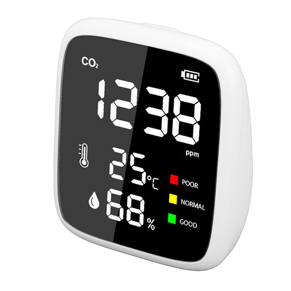 CO2 Detector Mini Portable Desktop High Accuracy 400-5000ppm Temp Humi Meter Home Indoor Air Quality