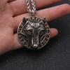 Горячая Распродажа 316L Череп Огня Викинг Хугин Мунин Руны Модные Ювелирные Изделия Кулон Ожерелье Из Нержавеющей Стали Символ Волка Мужские Аксессуары