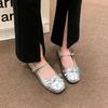 Elegant Women Shoes 2025 Mary Janes Women's Flats Daily Dress Ladies Bow Tie Shallow Buckle Strap Soft Bottom Outdoor Flat Pumps