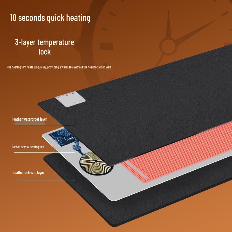 Умный коврик для стола с беспроводной зарядкой 3-в-1: Зарядное устройство 15 Вт, Подогреваемый коврик для мыши, с чашкой с постоянной температурой.