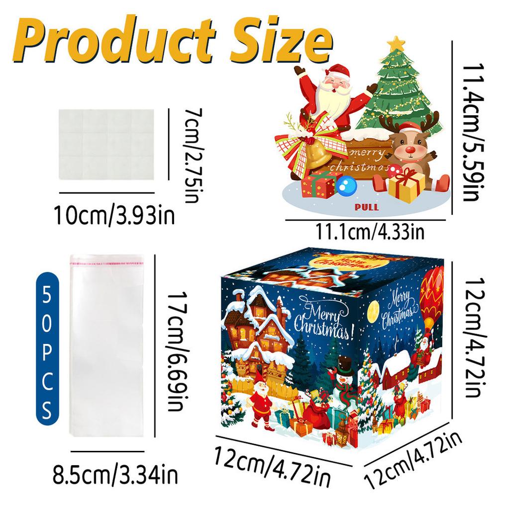 Deep Christmas Blue Theme Pattern Gift Box Holiday Decoration Atmosphere Prop