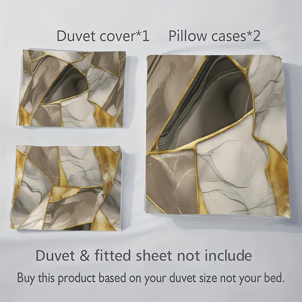 3 предмета Комплект постельного белья с принтом под мрамор без наполнителя Спальня Гостиная Общежитие Разные размеры Машинная стирка