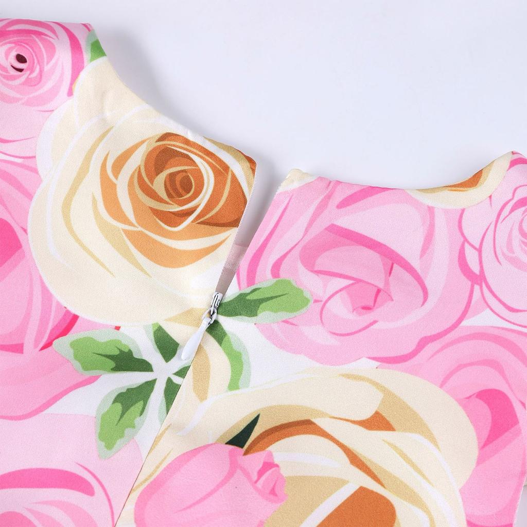 Детское платье принцессы, платье с цветочным принтом в стиле ретро, ​​детское платье хозяина фестиваля