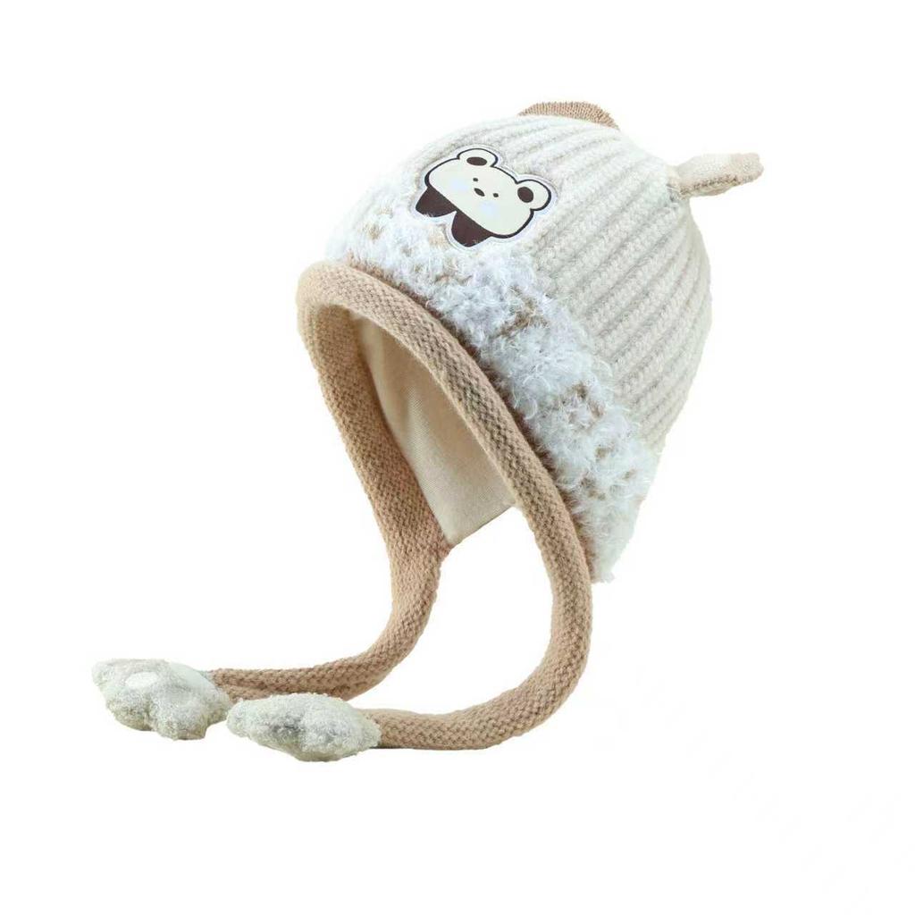 Parent-child hats cute cartoon new boys and girls wool hats warm thickened children's ear protectors knitted hats tide