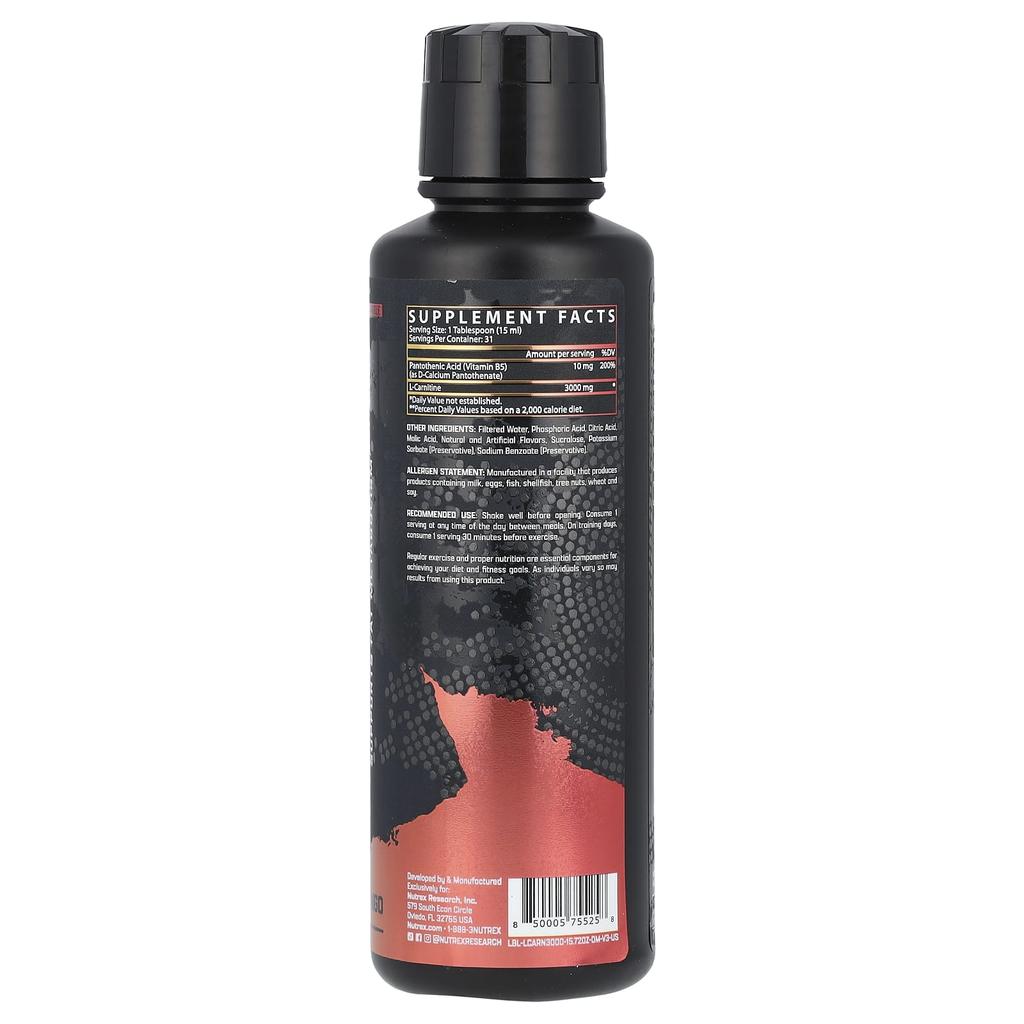 L-Carnitine 3000, Orange Mango, 465Ml(15.72Fl Oz)