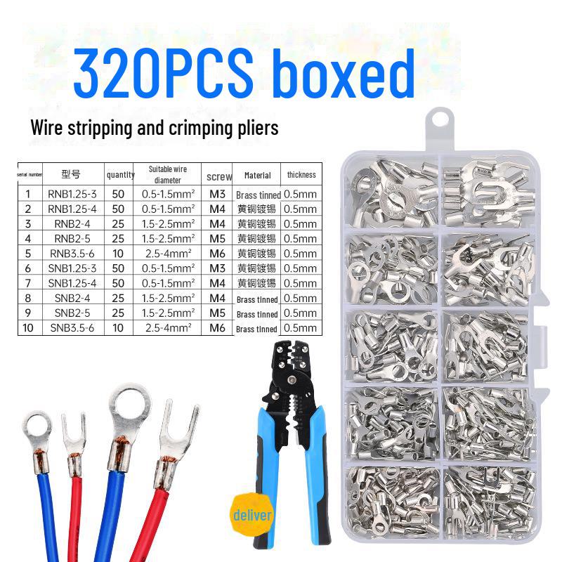 Клеммная колодка холодного прессования и набор вилочных наконечников с медными клеммами