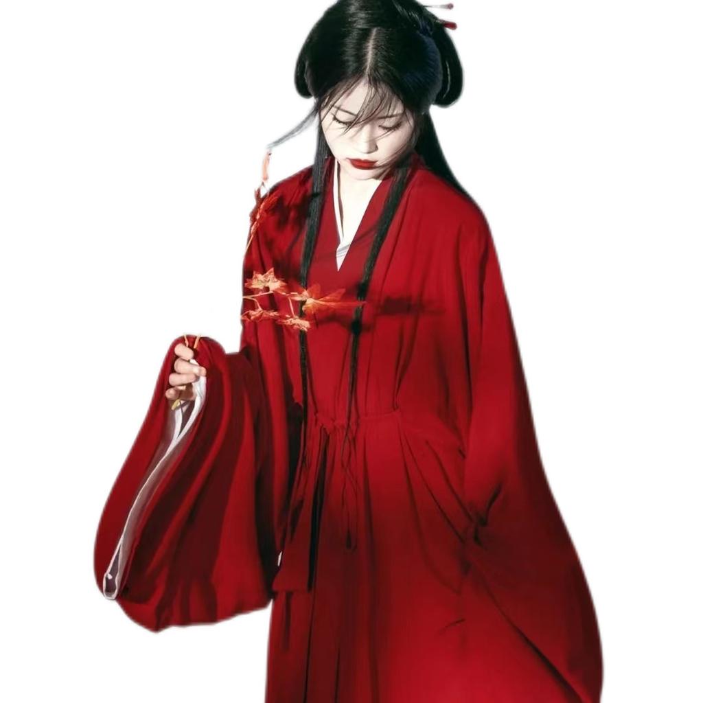 Китайский стиль династий Вэй и Цзинь, Ханфу, красный костюм феи, элегантный костюм, женская одежда