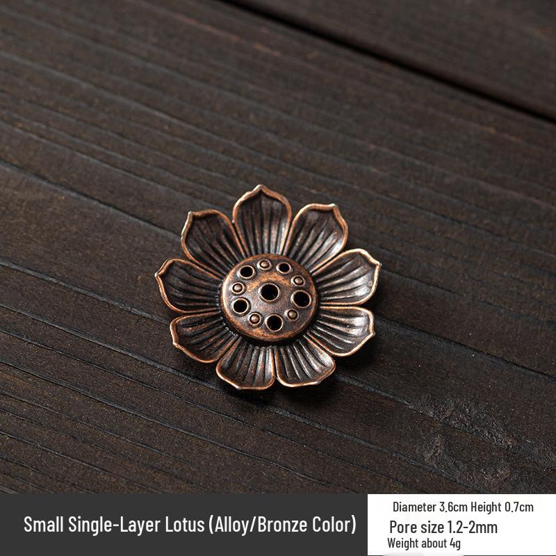 Copper Gourd Multi-functional Incense Holder and Burner with Lotus Design for Sticks and Coils.