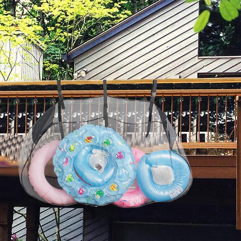 Сумка для хранения бассейна, большая емкость, надувные игрушки, сетчатый органайзер, кольцо для плавания, подвесная сетчатая сумка, футбольная баскетбольная сумка