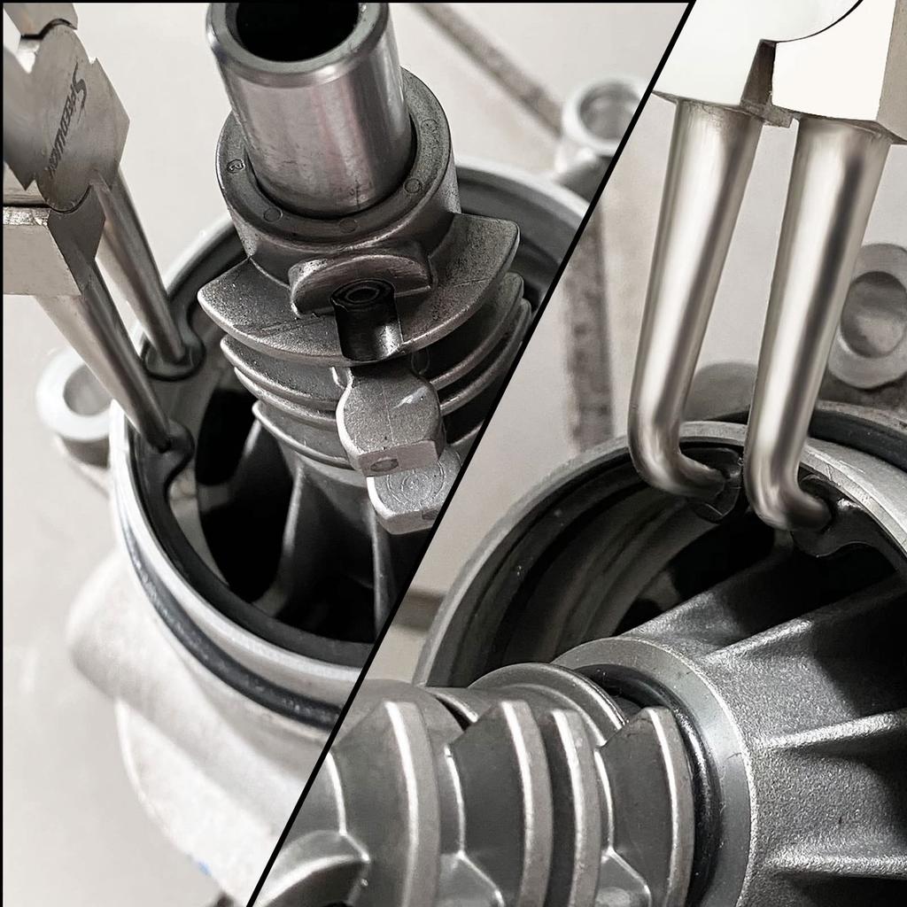 SPEEDWOX Mini Snap Ring Pliers Set with Straight and Dedicated Tool for Installing and Removing Snap Rings (2-Piece Set) Tip, 90° Bent, C-Ring Tips,