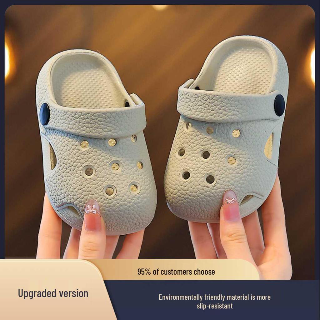Хиты продаж 2026 года Crocs для детей - Нескользящие слипоны для дома и улицы, Закрытая обувь для мальчиков и девочек