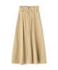 Красивая юбка с поясом, расклешенная юбка, бежевая [Натуральная базовая] 017-5120111
