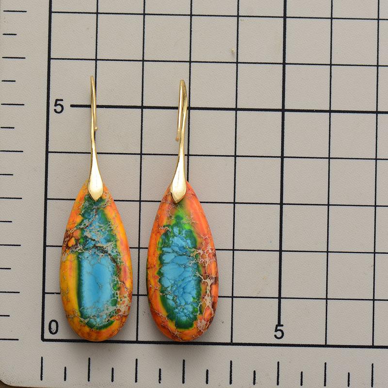 BLINGBAY женские новые богемные серьги-подвески в форме капли из натурального камня, популярные ретро-ювелирные изделия в этническом стиле