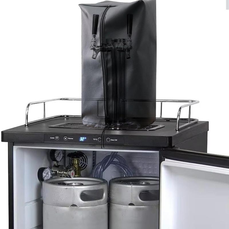 Kegerator Draft Tower Cover With Waterproof Seam Easy Zippers Closures Universal For Indoor Outdoors Beer Dispensers