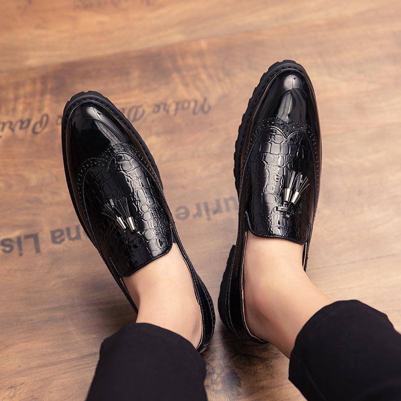 Модные кожаные лоферы мужские туфли броги деловые туфли-оксфорды с острым носком модные туфли на платформе повседневные туфли мужские мокасины для вождения