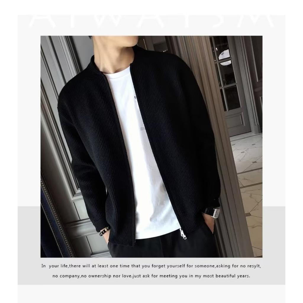 Large Size Sweater, Knitted Sweater Jacket, Men's Cardigan Jacket, Warm and Slim Fit Sweater