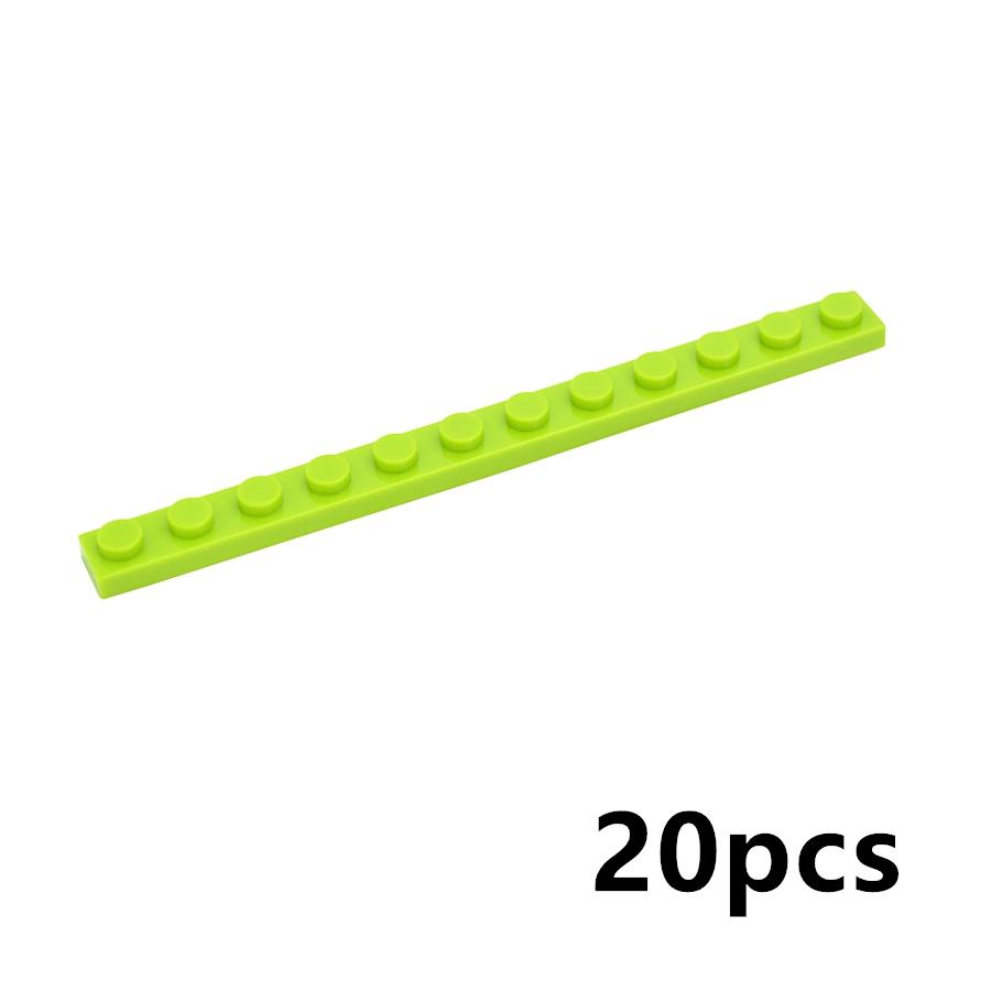 20Pcs MOC Thin Bricks 60479 Plate 1x12 Dots Model Building Blocks Bulk Colorful Parts DIY Educational Technical Classic Kid Toy