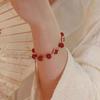 Lucky Four-Leaf Clover Red Agate Bracelet for Women - Elegant Design, Ideal Gift for Friends