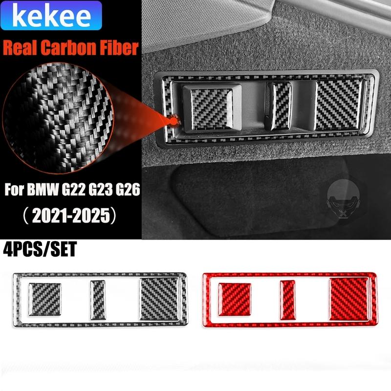 Carbon Fiber Car Accessories Trunk Hooks Modified Interior Trim Cover Sticker For BMW 4 Series 4 Door G22 G23 G26 -2025