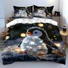 Winter Penguin Figurine Set Soft Skin-Friendly Bedding Set Includes 1 Duvet Cover And 2 Pillowcase, Gift