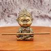 Yellow Brass Wukong Myth Statue with Ruyi Jingu Bang