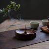 North American Black Walnut Solid Wood Incense Stick Handmade Tea Ceremony Round Incense Burner Agarwood Tray Holder