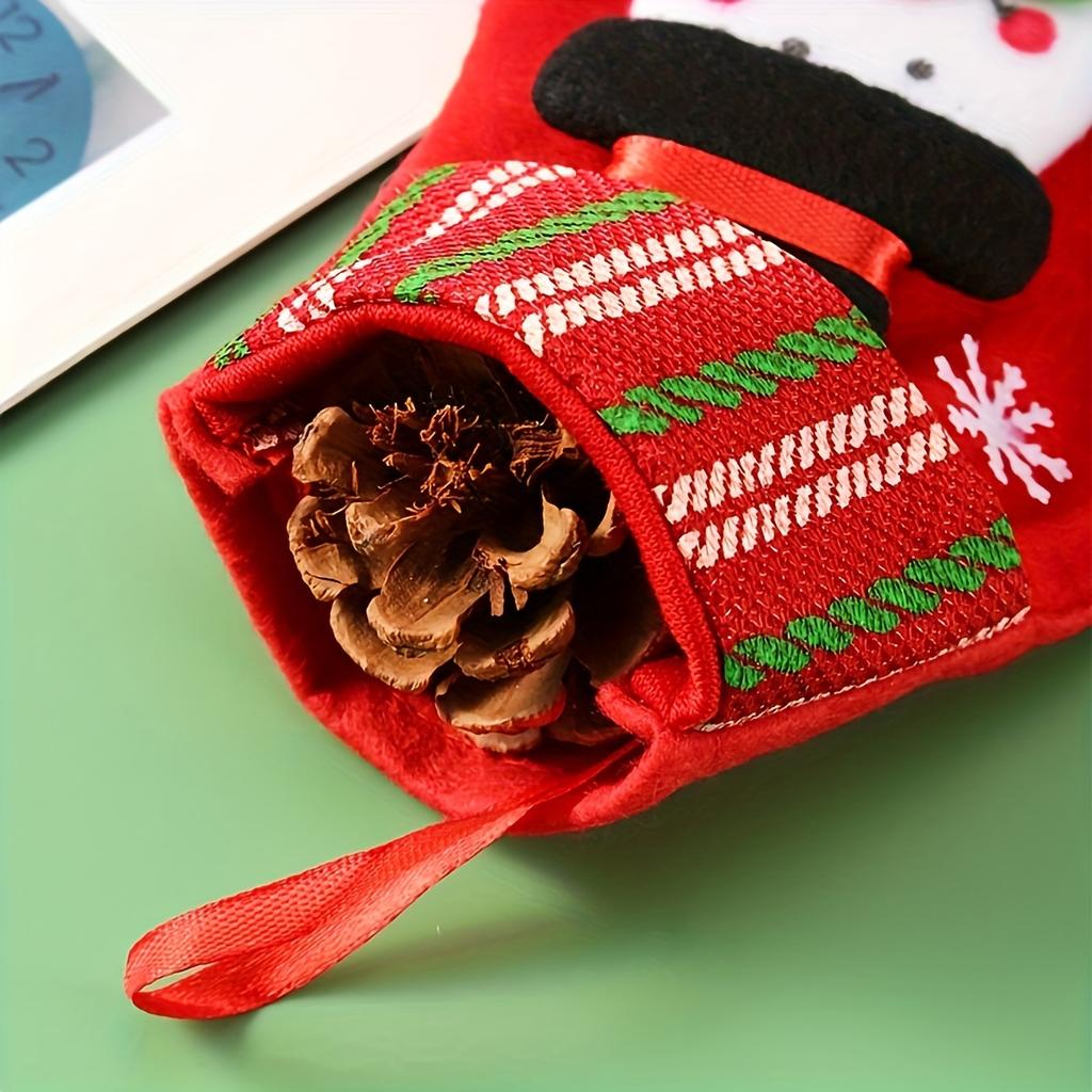 4pcs-Merry Christmas Socks Christmas Tree Ornaments Sack Xmas Gift Candy Bag Cute Fabrics