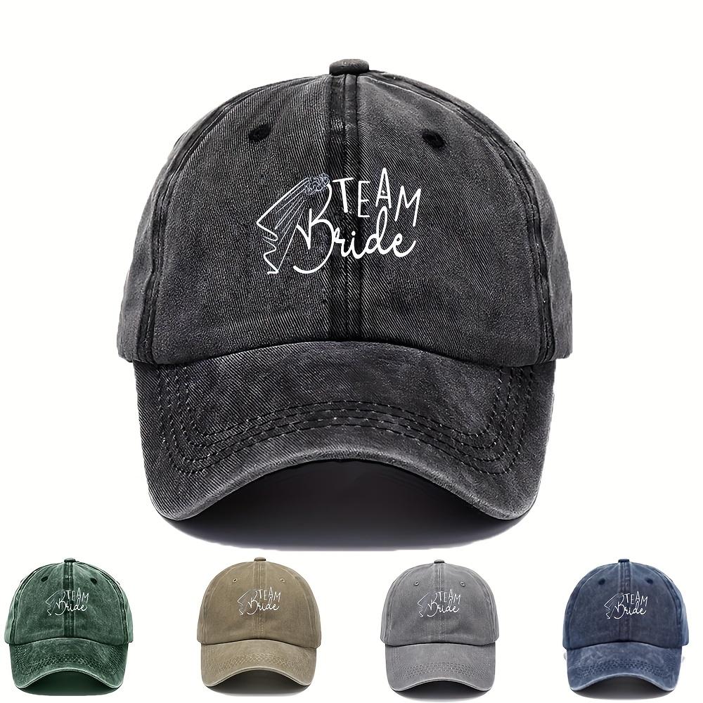 Washed Baseball Caps for Unisex and Women Adjustable Veil Aged Caps Printed with the Letter TEAM BRIDE Suitable for Wedding Ba