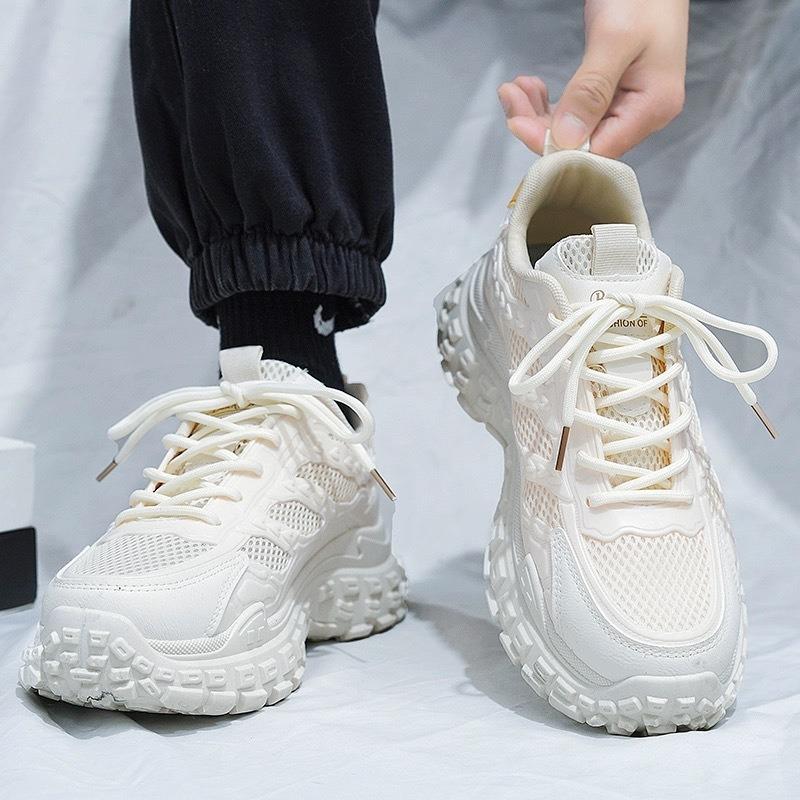Men's shoes spring new breathable mesh sports shoes men's trend versatile thick-soled non-slip casual shoes trendy shoes