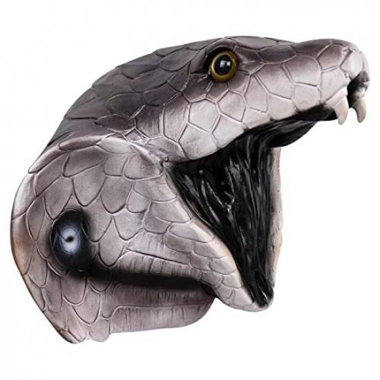 Halloween mask, scary snake, animal cobra latex headgear, carnival party mask, horror prop