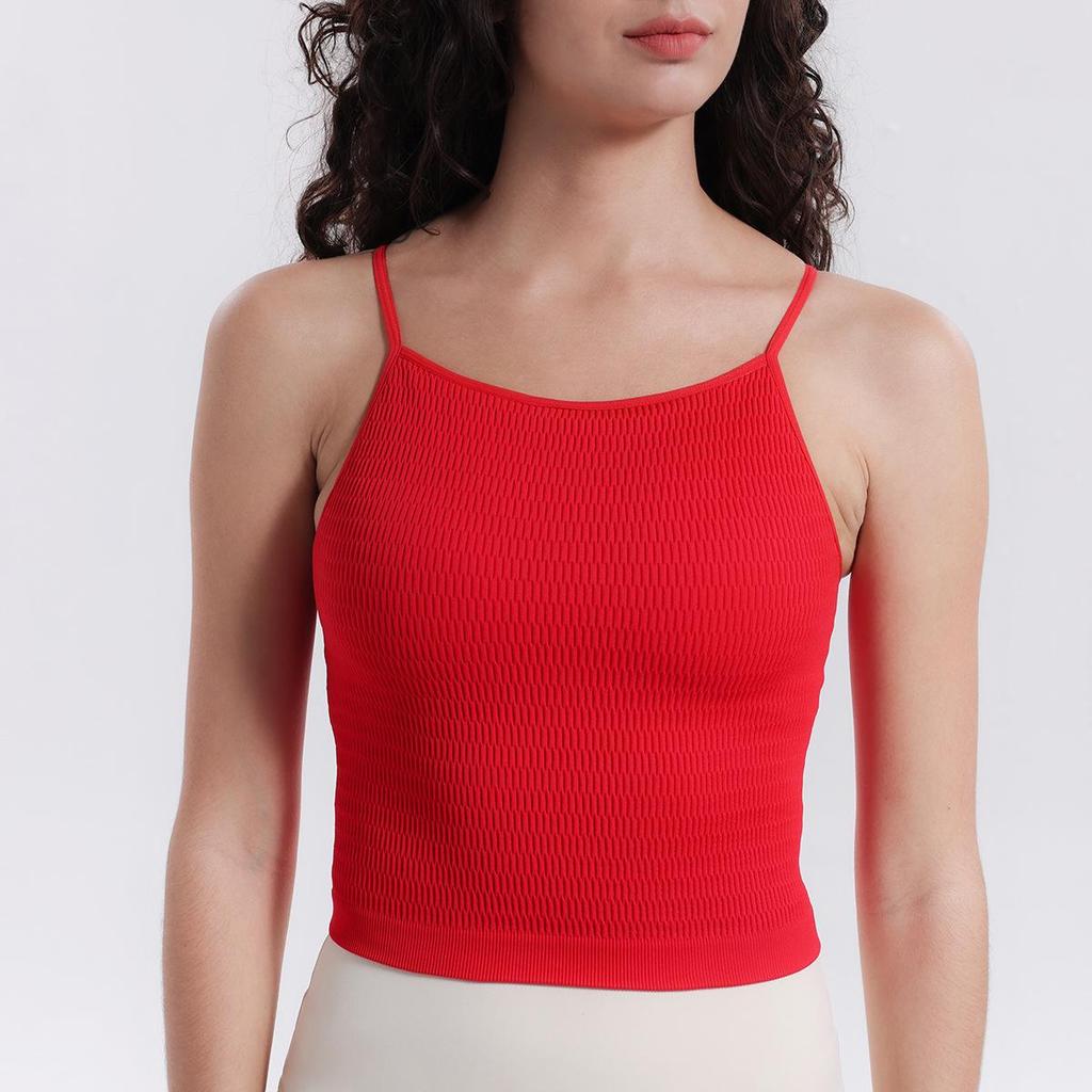 Йога Слитный Ударопрочный Топ-майка Спортивный бюстгальтер с нагрудными вкладышами и красивым дизайном спины для женщин