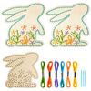 Easter Egg Bunny Wood Chips Toys DIY Wooden Cross Stitch Craft Kits Easter Party Hanging Ornaments Spring Activity Party Gift