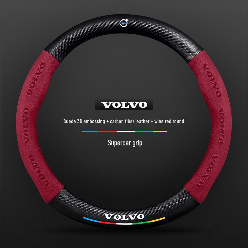 Чехол рулевого колеса из замши и углеродного волокна для Volvo XC60, XC90, S90, S60, XC40, S40