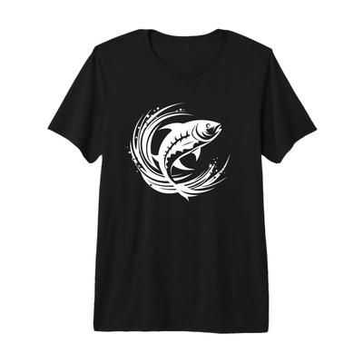 Fisch Grafik Sportfischer Premium T Shirt Vintage Graphic Streetwear Stretched Casual Top For Everyday Wear Versatile