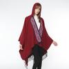 Autumn and Winter Style Imitation Cashmere Scarf, Women's Retro Fringed Embroidered Hat, Thickened Shawl, Cape