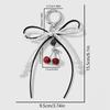 Cherry Ribbon Bowknot Bag Pendant Charm Sweet Keychain Elegant Beaded Keyring Simple Bag Hanging Decoration Accessories Gifts