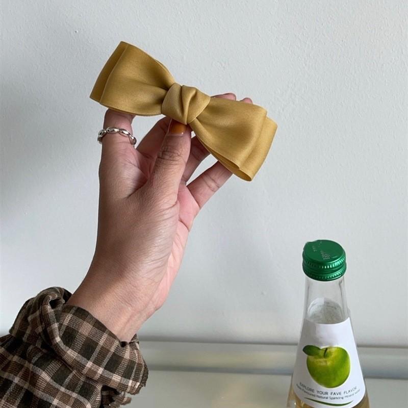 1 шт., новая корейская модная заколка для волос с бантом, однотонная элегантная заколка для волос, головные уборы, аксессуары для волос для девочек и детей