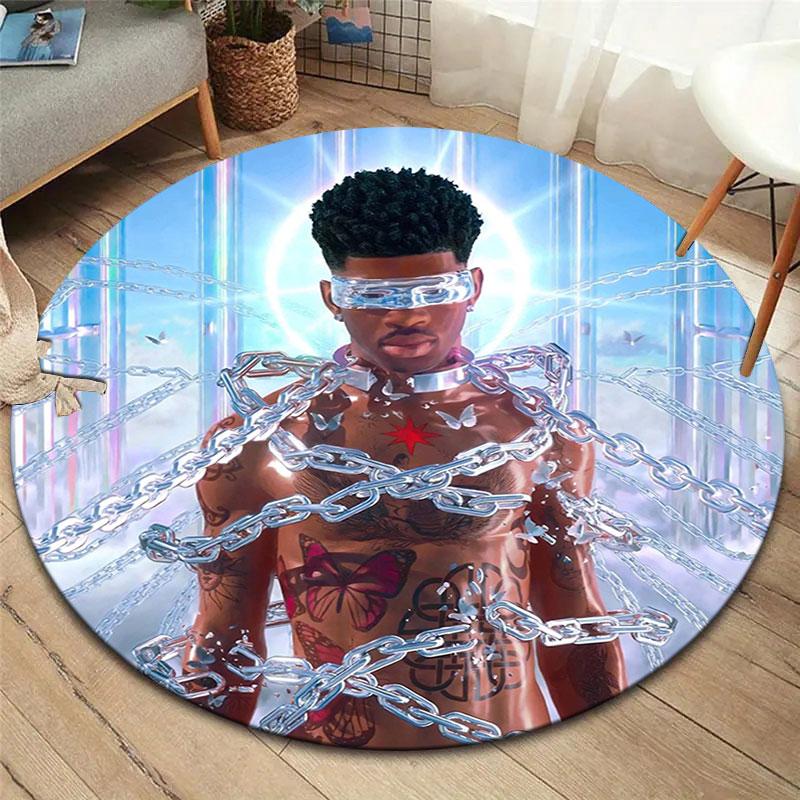 LilNasX Round Area Rug,Carpet Rug for Living Room Bedroom Sofa Playroom Decor,Non-slip Floor Mat