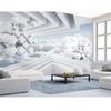 Wallpaper Geometric Space Wall Mural Blue Sky White Clouds 3d Stereo Wall Paper Living Room Bedroom 3d Wallpaper