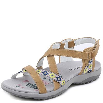 Мода 2024 Летняя обувь Женские сандалии Праздничные плоские модные женские сандалии Мягкие удобные Большие размеры 42