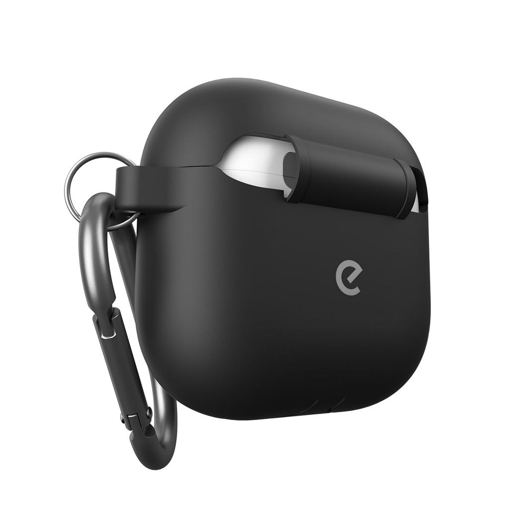 Keybudz AirPods4 Elevate Silicone Case AirPods 4th Generation Full Smooth Soft Lid with Strap Hole Includes Drop AirPods 4 Black KB27440AP4