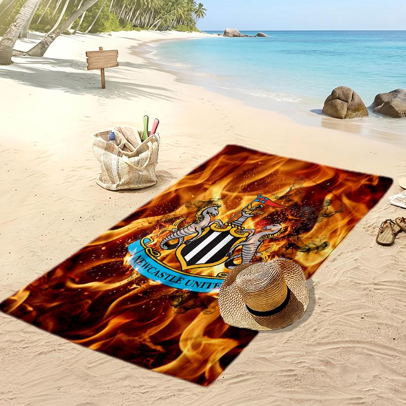 Пляжное полотенце с принтом футбольного клуба «Ньюкасл Юнайтед», большое, мягкое, быстросохнущее, для пляжа, кемпинга, плавания